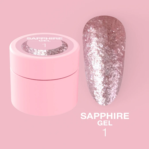 Блесточки для ногтей Luna Sapphire Gel 01 5мл