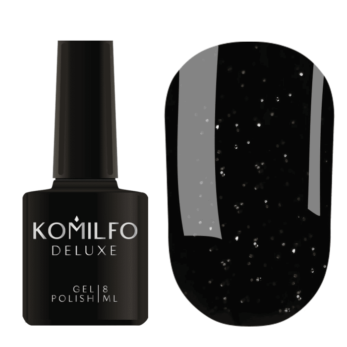 Гель-лак Komilfo  Black Silver, 8 мл
