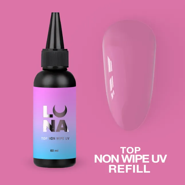 Топ для гель-лаку без липкого шару з УФ-фільтром Luna Top Non Wipe UV Refill 60мл