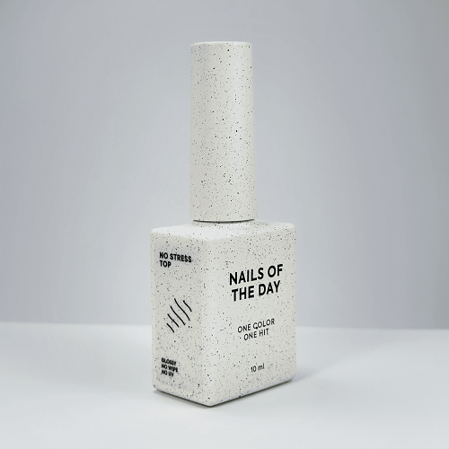 Глянцевий топ Антицарапка без липкого шару NAILSOFTHEDAY No stress top no wipe  без уф-фільтрів  10мл