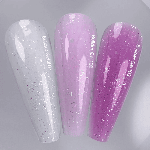 Гель для наращивания ногтей NailsOfTheday Builder 101 молочний з поталлю, 15мл