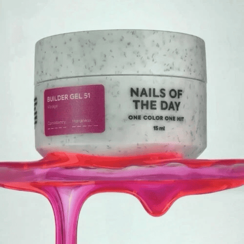 Гель для нарощування нігтів NailsOfTheday Builder 51 vitrage рожевий вітражний, 15мл