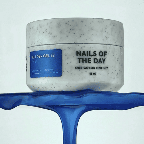 Гель для нарощування нігтів NailsOfTheday Builder 53 vitrage синій  вітражний, 15мл