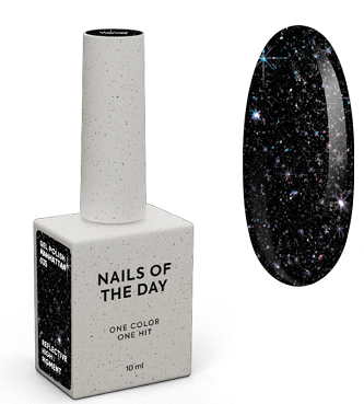 Гель-лак Nailsoftheday 33 Manhattan  черный с теплым коричневым подтоном  светоотражающий 10мл