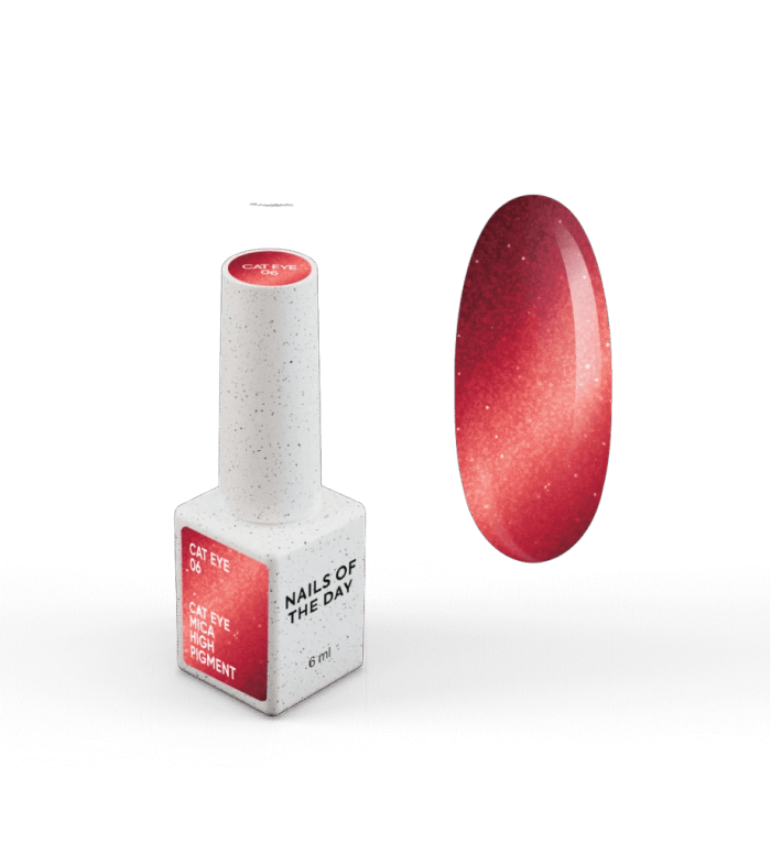 Гель-лак котяче око NAILSOFTHEDAY Cat Eye 06 червоний  світловідбиваючий, 6мл