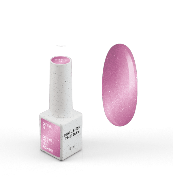 Гель-лак котяче око NAILSOFTHEDAY Cat Eye 02 рожевий  світловідбиваючий, 6мл
