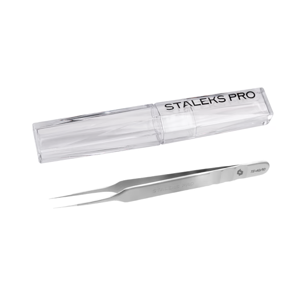 Пінцет для нарощування вій Staleks PRO Expert TE-41/10, прямий