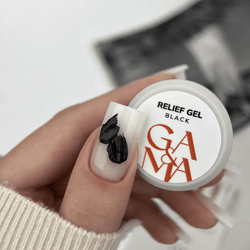 Гелева паста для обʼємних дизайнів Relief gel GA&MA Neon orange 5г