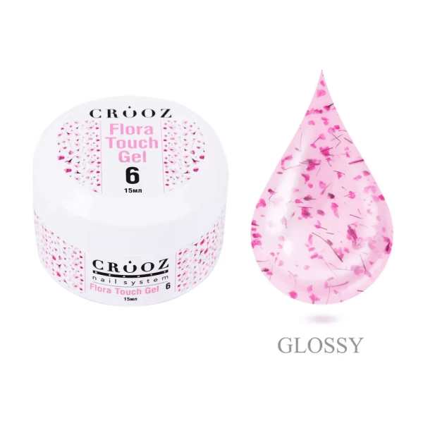 Гель Crooz Flora Touch Gel 06  з рожевими сухоцвітами 15мл