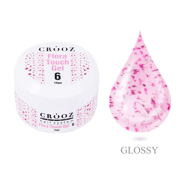 Гель Crooz Flora Touch Gel 06 с розовыми сухоцветами 15мл