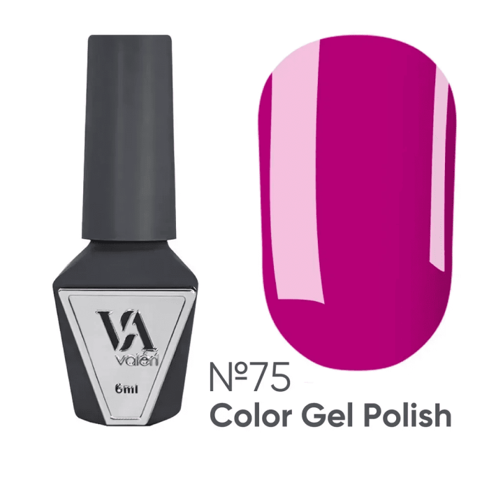 Гель-лак Valeri 75 яскрава фуксія, емаль, 6мл