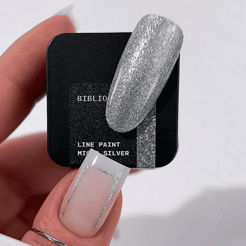 Мілка срібла гель-фарба  з липким шаром Biblioteka Line paint Micro Silver Wipe 5мл
