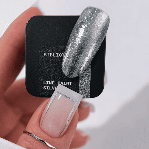 Срібна гель-фарба  без липкого шару Biblioteka Line paint Silver No Wipe 5мл