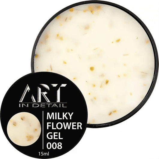 Молочний гель з сухоцвітами ART Builder Gel Milky Flower 08, 15мл