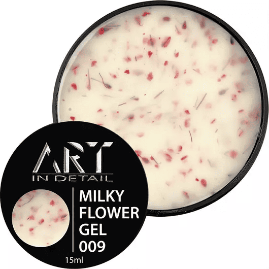 Молочний гель з сухоцвітами ART Builder Gel Milky Flower 09, 15мл