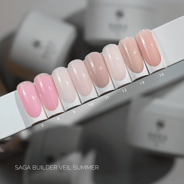 Гель для нарощування SAGA Professional Builder Gel Veil Summer 10 світлий рожевий,  15мл