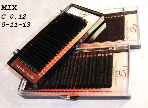 Ресницы I-Beauty C-0.12 микс 9-11-13мм