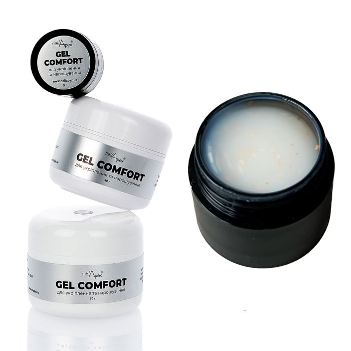Гель Nail Apex Comfort builder gel №9 молочний з поталью  30мл