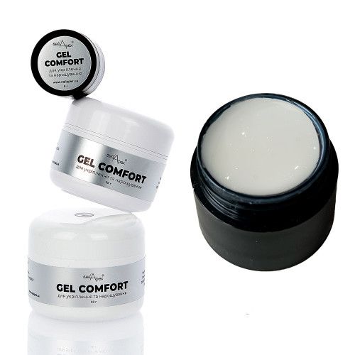 Гель без опила Nail Apex Comfort №12 молочний із сріблястим шиммером 30г