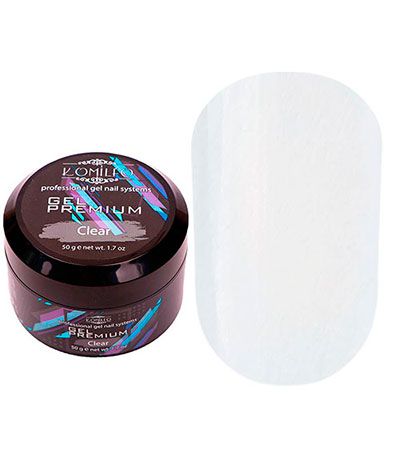 Прозорий гель для нарощування Komilfo Gel Premium Clear 50 г