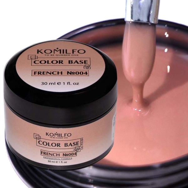 База камуфляж Komilfo Color Base French 004, 30 мл (гель-банка)