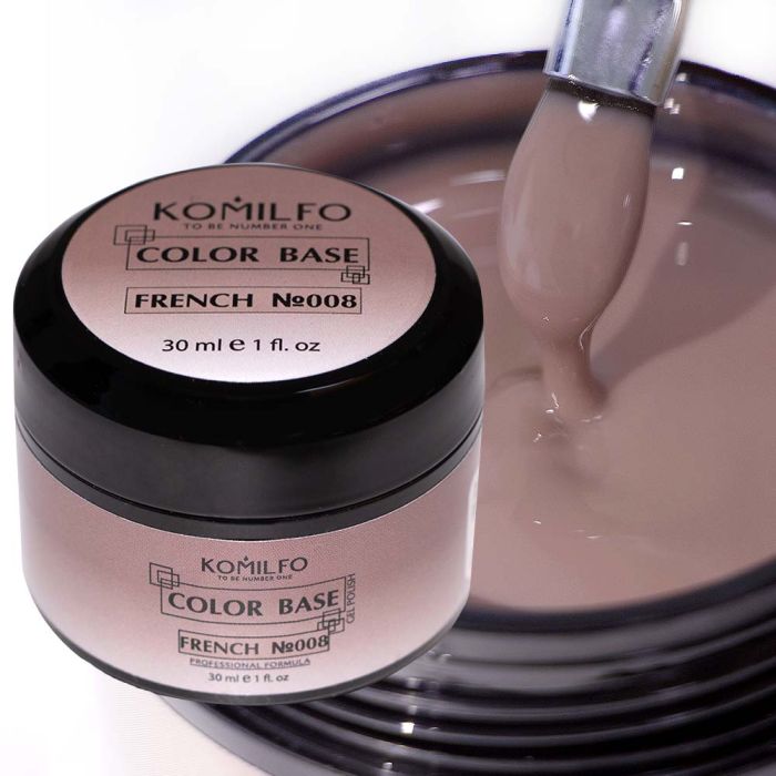 База камуфляж Komilfo Color Base French 008, 30 мл (гель-банка)