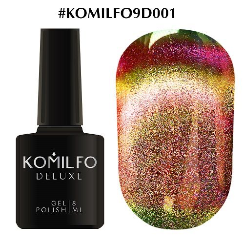 Гель-лак Komilfo Cat’s eye 9D №001 (коралово-помаранчевий, магнітний), 8 мл