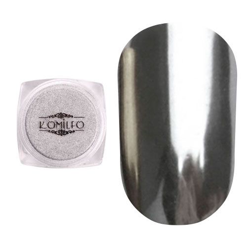 Втирка металлик Komilfo Mirror Powder №001, серебро, 0,5 г