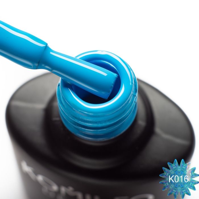 Гель-лак Komilfo Kaleidoscopic Collection K016 (блакитний, неоновий), 8 мл