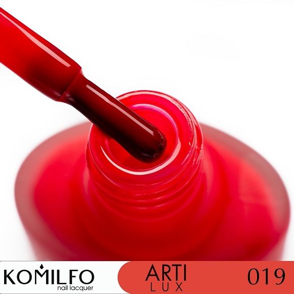 Лак для ногтей Komilfo ArtiLux 019  красно-розовый, эмаль  8 мл
