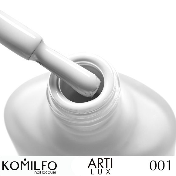 Лак для нігтів Komilfo ArtiLux 001 білий, емаль 