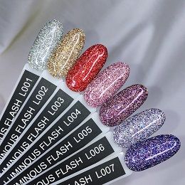 Гель-лак Komilfo Luminous Flash Collection L001 (серебристый светоотражающий), 8 мл