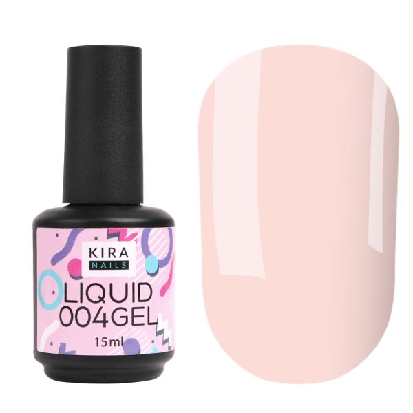 Жидкий гель Kira Nails Liquid Gel 004 (светло-розовый), 15 мл