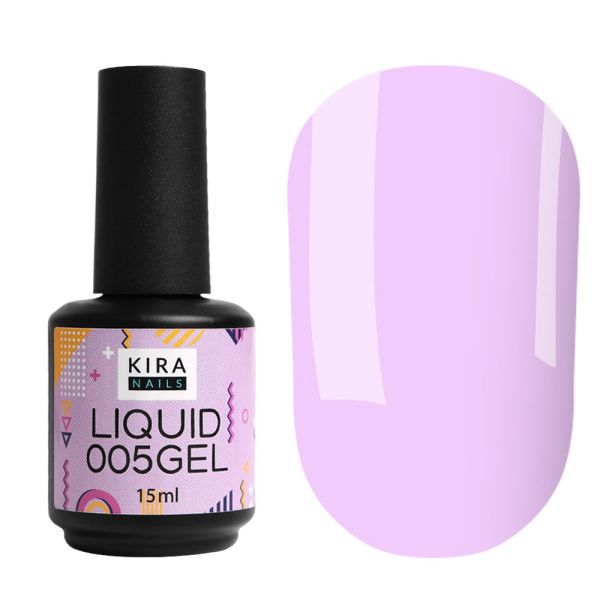 Жидкий гель Kira Nails Liquid Gel 005 (светло-лиловый), 15 мл