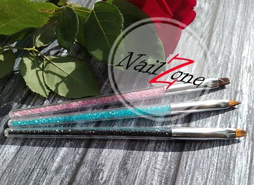 Кисть для геля с фианитами Nail Zone
