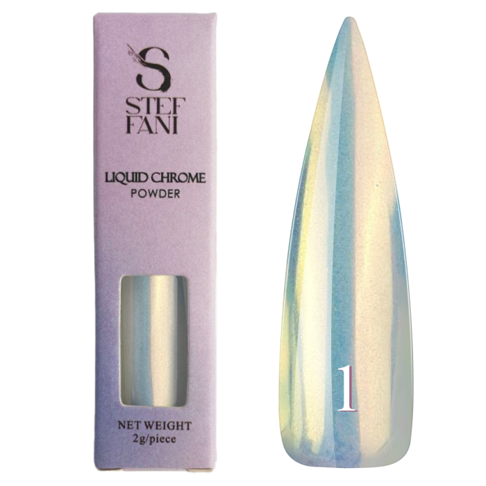 Рідка втирка для нігтів Steffani Liquid Chrome Powder 01, золото, 2 г