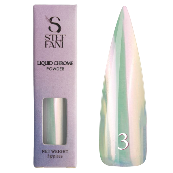 Жидкая втирка для ногтей Steffani Liquid Chrome Powder 03, розовый, 2 г