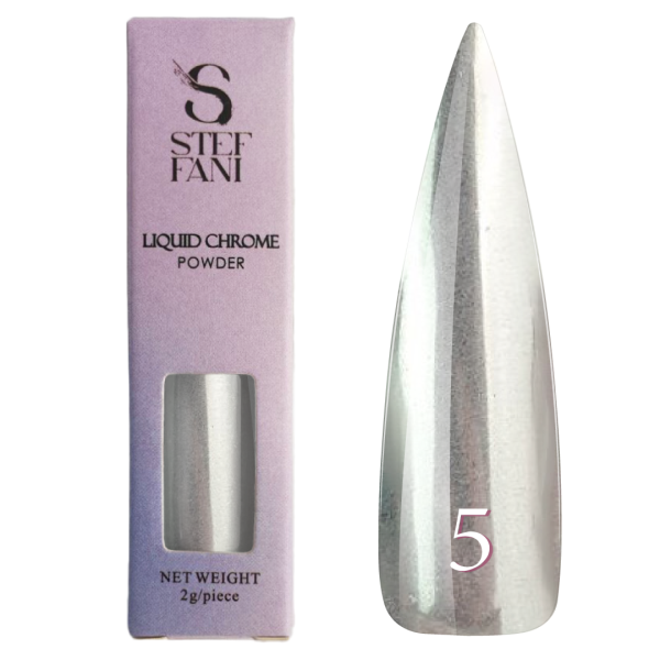 Жидкая втирка для ногтей Steffani Liquid Chrome Powder 05, серебро, 2 г
