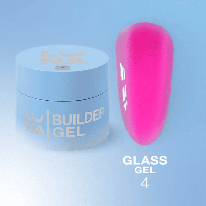 Витражный гель для укрепления и наращивания ногтей Luna Glass Gel 04 розовый 15 мл