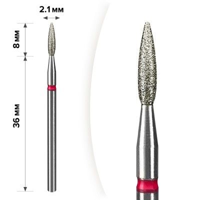 Алмазна насадка Mart М-050 Полум'я Red 2,1*8