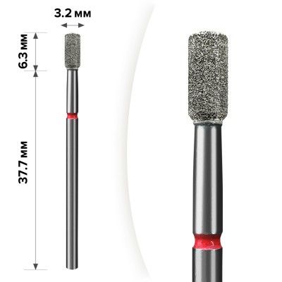 Алмазная насадка Mart М-063  Циліндр Red 3,2*6