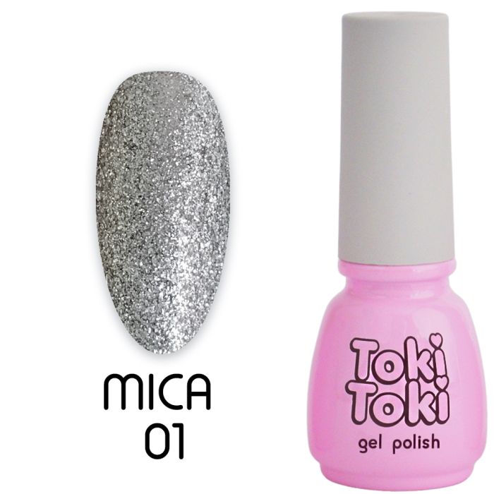 Гель-лак Toki-Toki Mica № 001 темне срібло  5мл