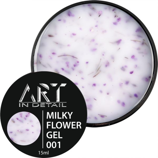 Молочний гель з сухоцвітами ART Builder Gel Milky Flower 01, 15мл