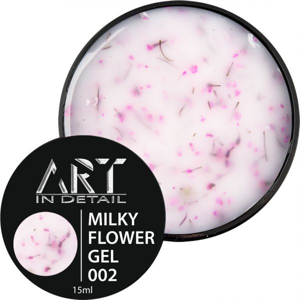 Молочний гель з сухоцвітами ART Builder Gel Milky Flower 02, 15мл