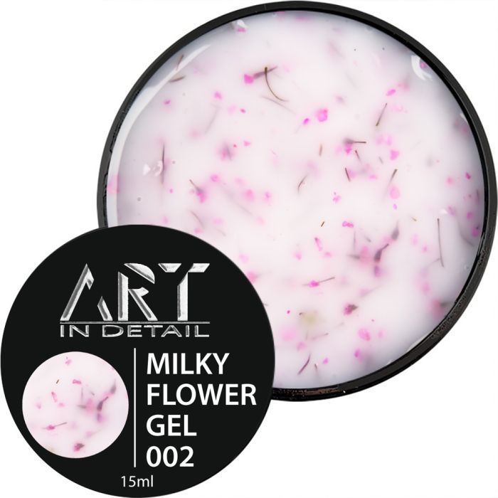Молочний гель з сухоцвітами ART Builder Gel Milky Flower 02, 15мл