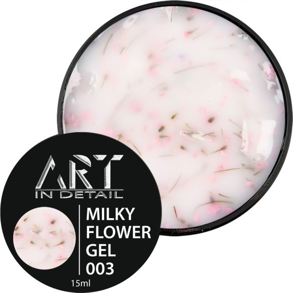 Молочный гель с сухоцветами ART Builder Gel Milky Flower 03, 15мл