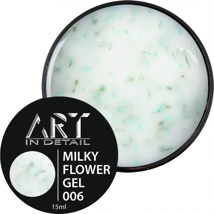 Молочний гель з сухоцвітами ART Builder Gel Milky Flower 06, 15мл