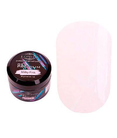 Гель для наращивания Komilfo Gel Premium Milky Pink  (молочно-розовый) 30г