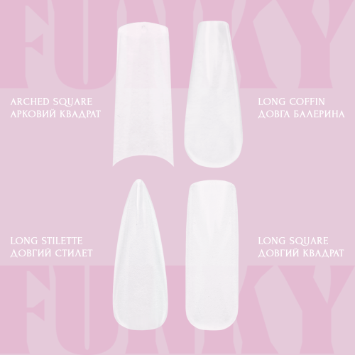 Гелевые типсы Adore Funky gel tips mix