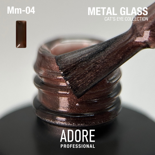 Гель-лак Adore  кошаче око Metal Glass Mm-04 каштановий, 8мл